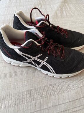 Asics Black White Red Running Shoes